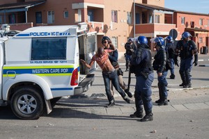 Photo of arrest during Langa protest