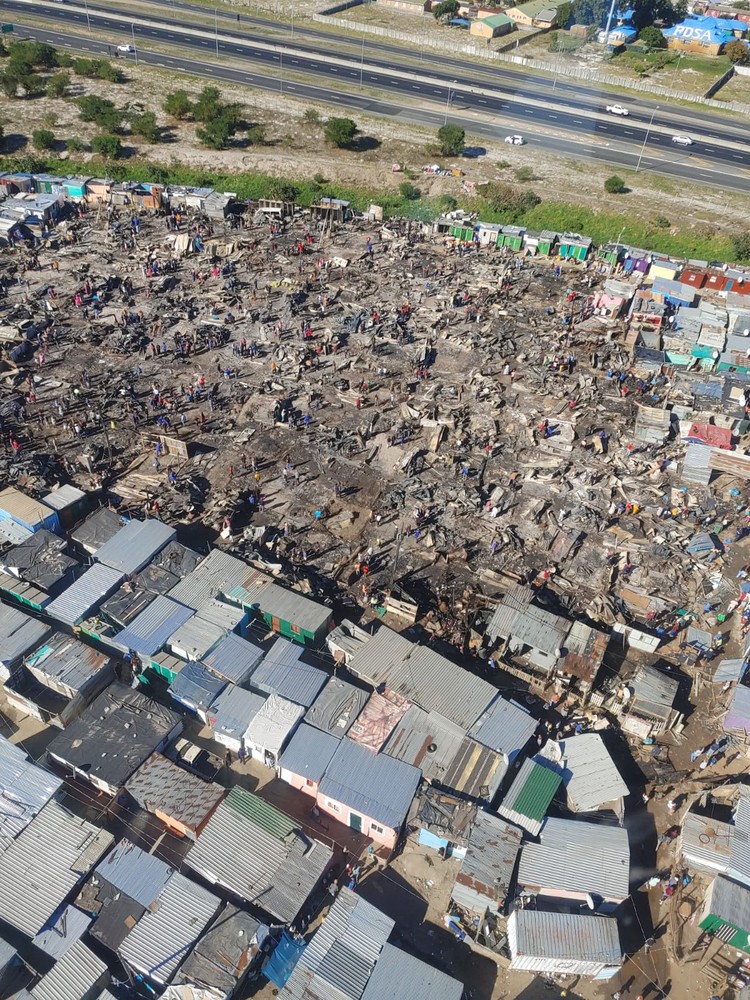 Photo showing extent of damage from Langa fire