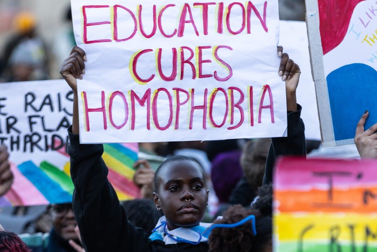 Gay rights supporters protest on UCT