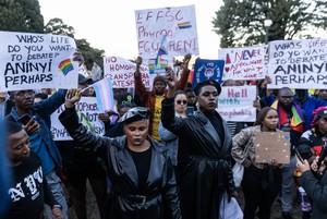 Gay rights supporters protest on UCT