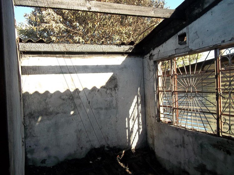 Photo of burnt house