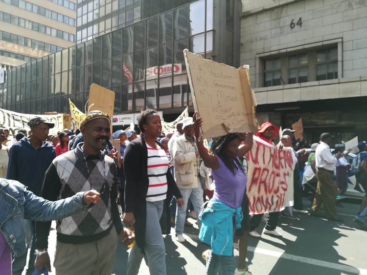 Photo of residents marching in Johannesburg