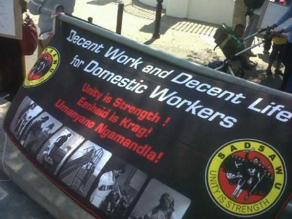 Photo of domestic workers' union banner